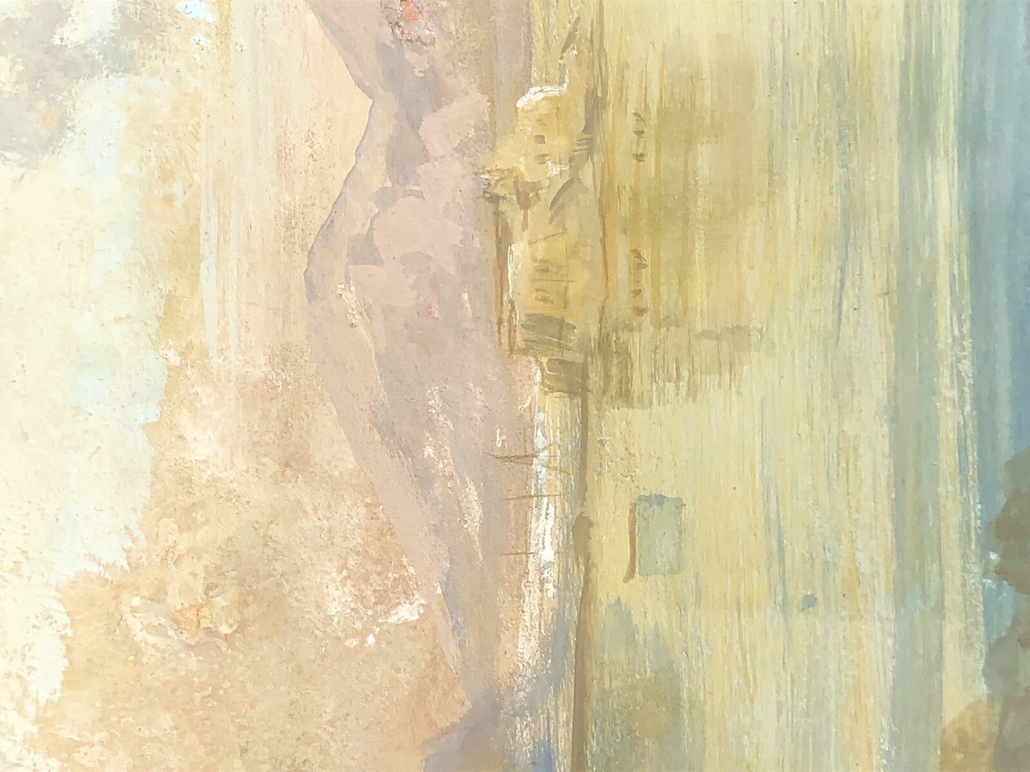 Antico quadro gouache dipinto su carta Napoli