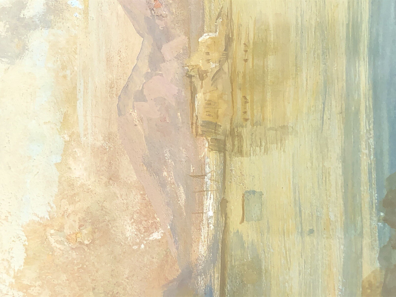 Antico quadro gouache dipinto su carta Napoli