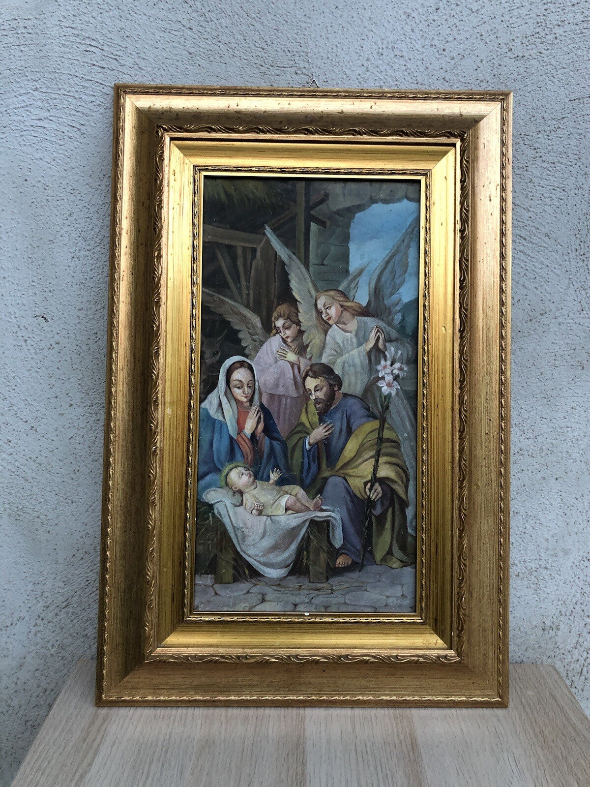 Quadro antico -Natività- dipinto a olio su tela