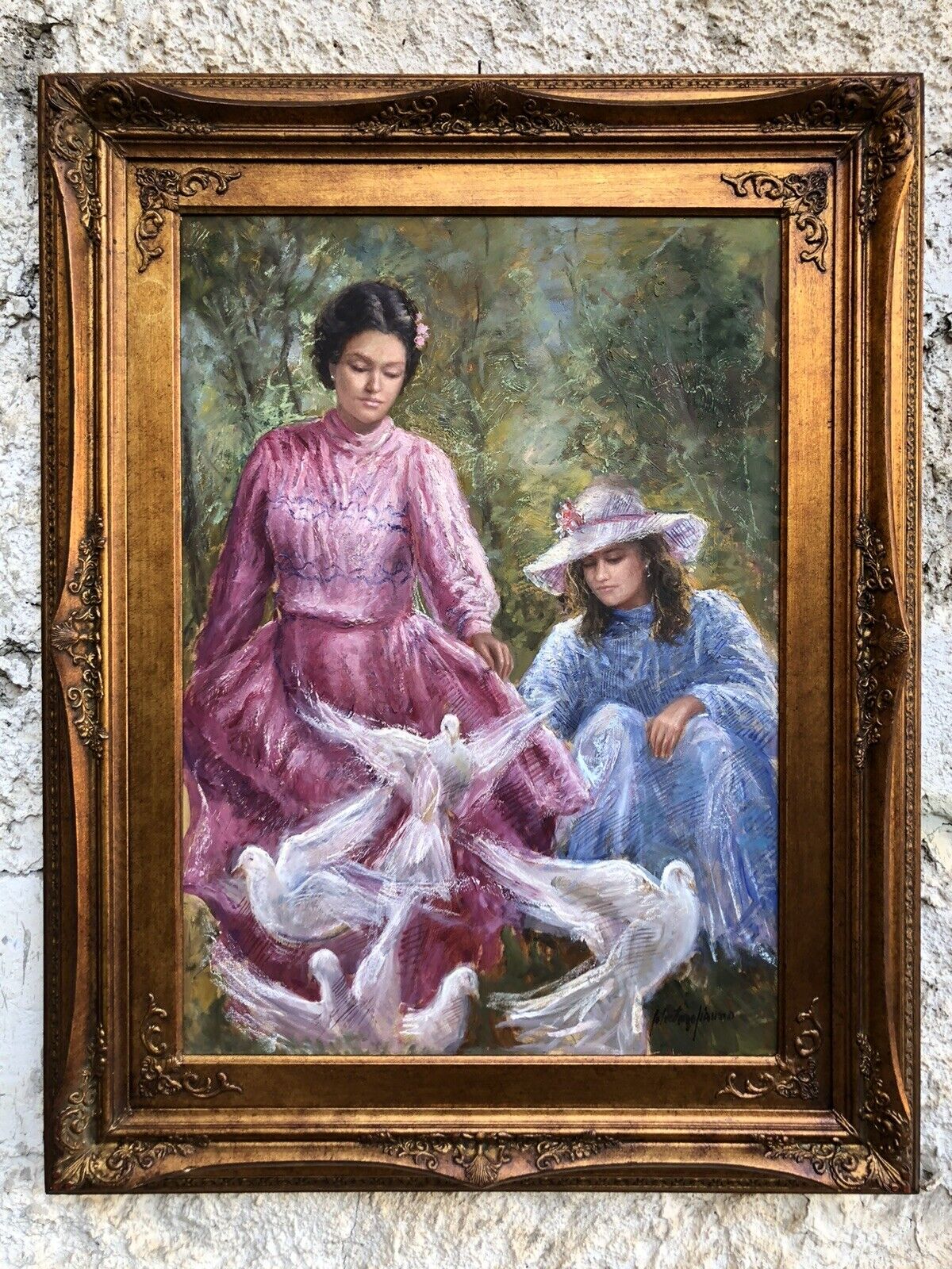 Quadro vintage -Figure Femminili- dipinto a olio