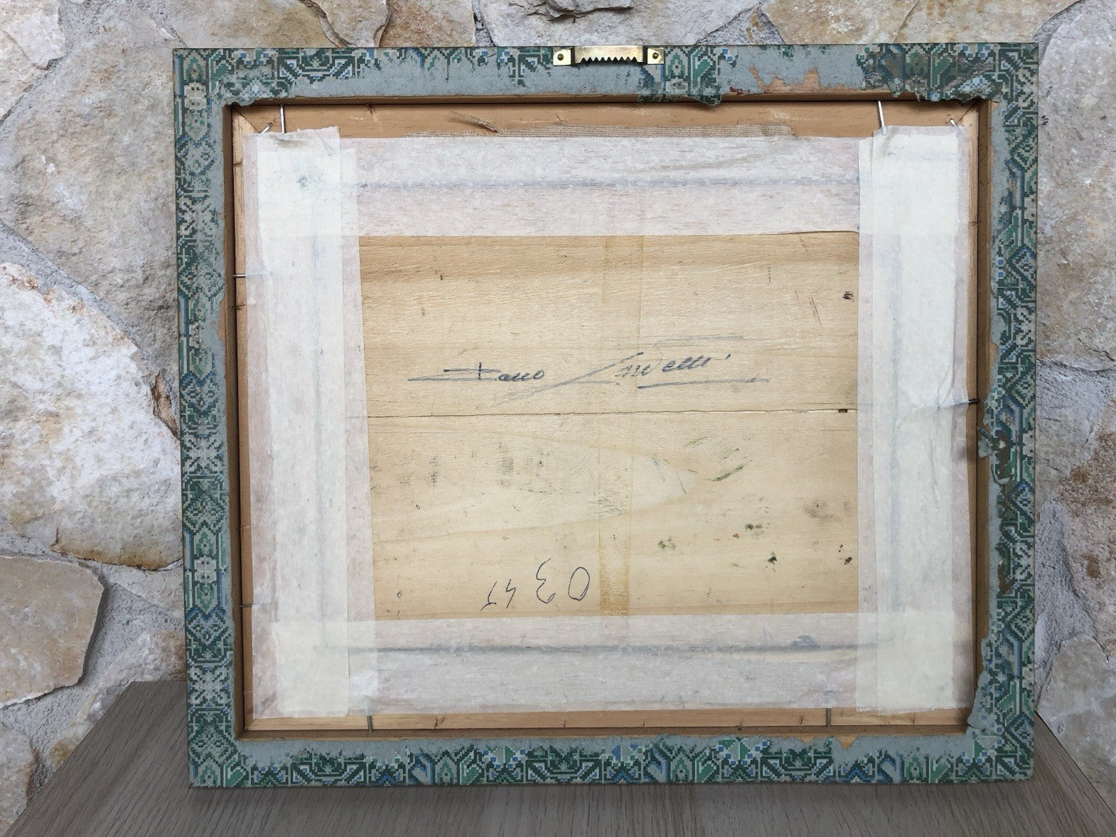 Quadro vintage - Strada Con Figure- dipinto a olio su tavoletta