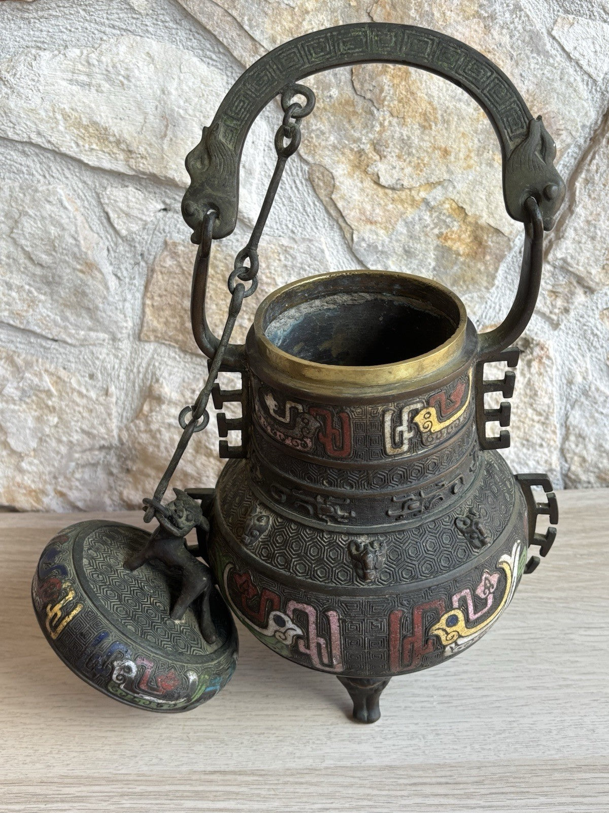 Vaso Contenitore Orientale Cinese In Bronzo