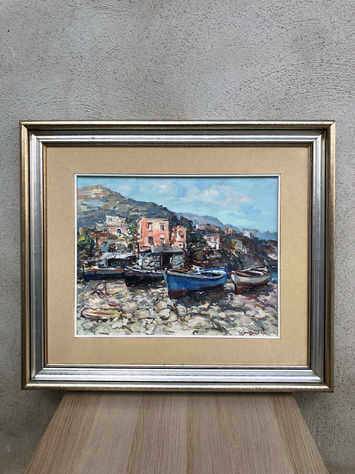 Quadro -Barche A Riposo- dipinto a olio su tela