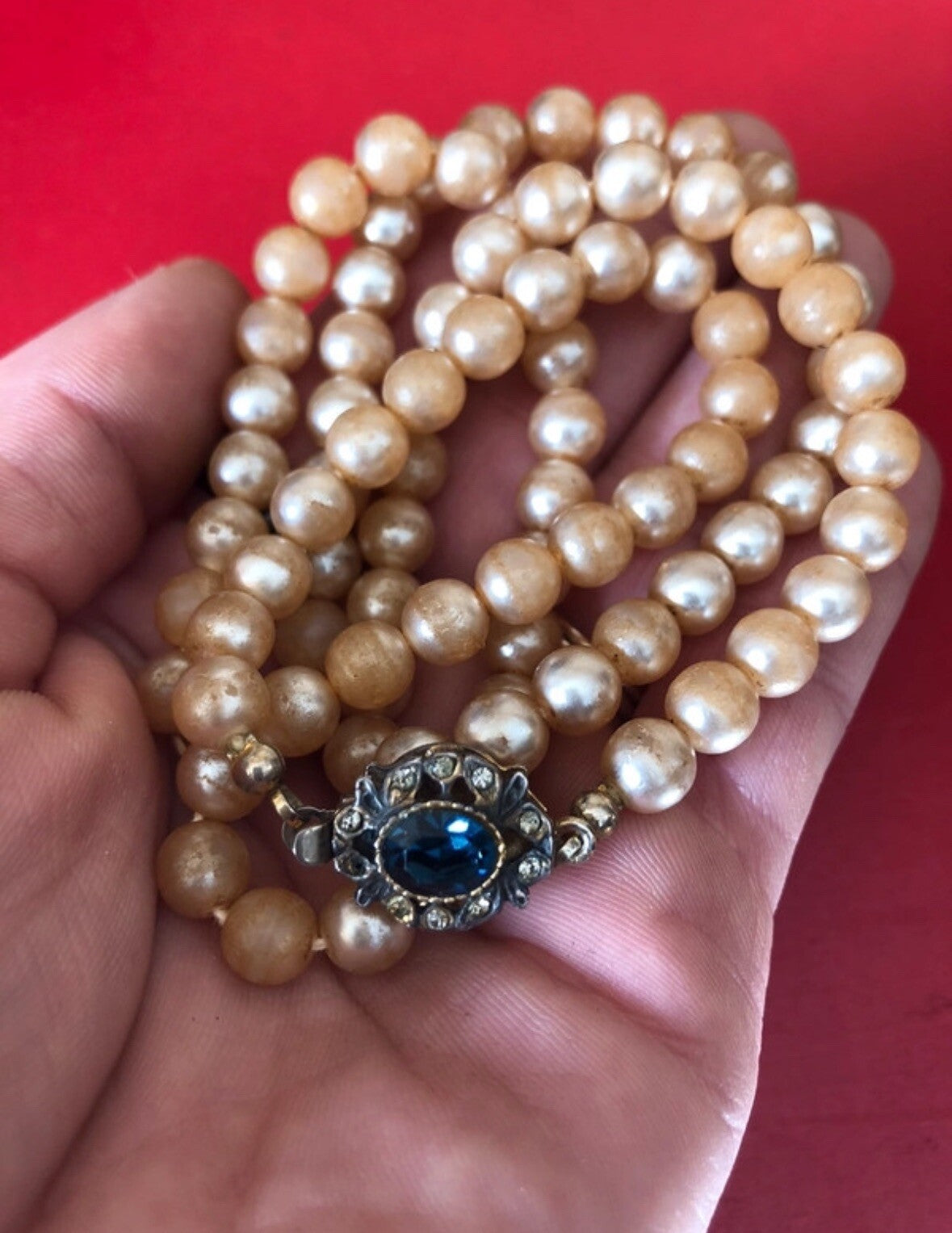 Collana Vintage Con Perle E Argento 925