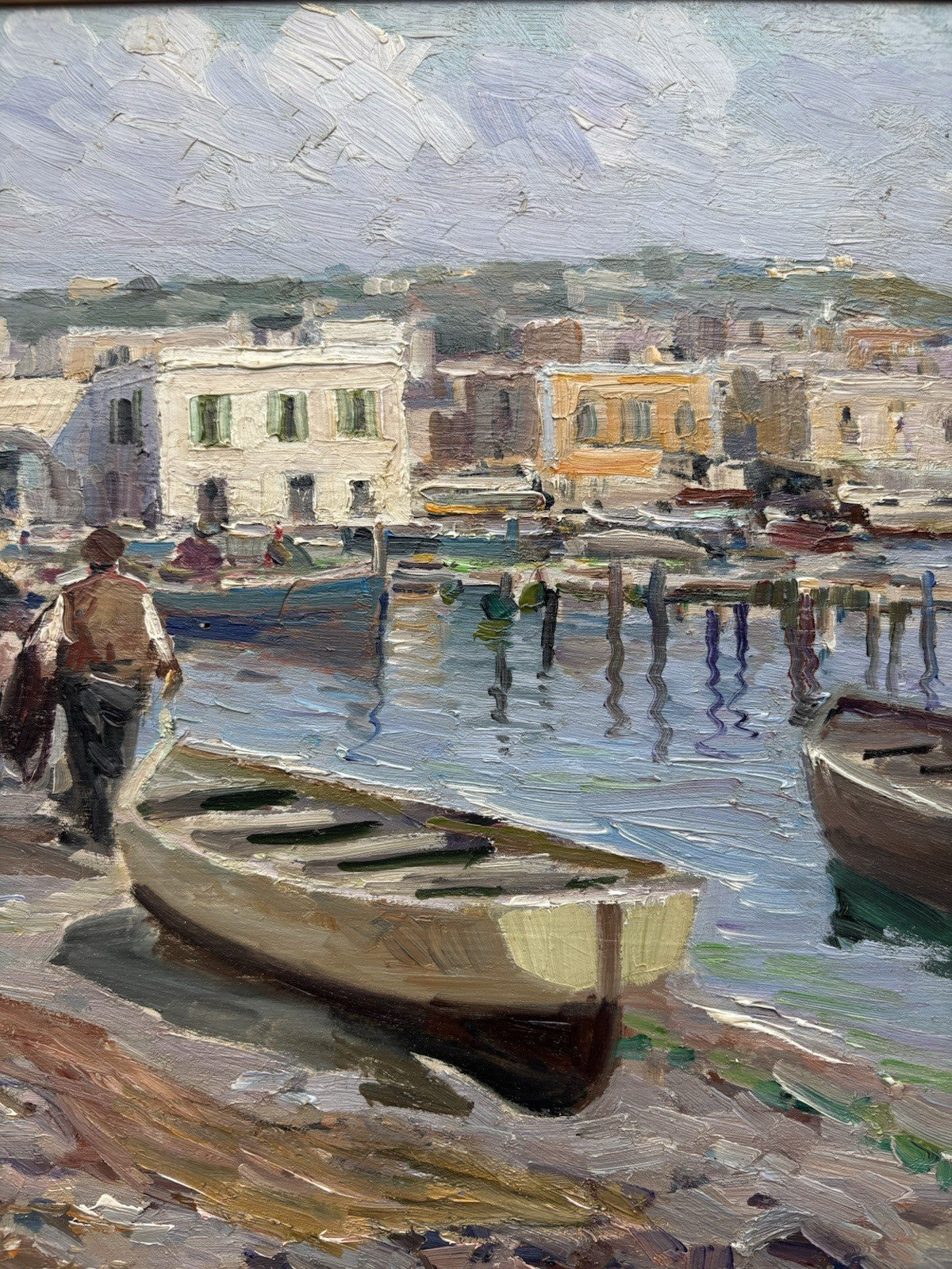 Quadro -Al Porto- Luigi Bertolingrande- dipinto a olio