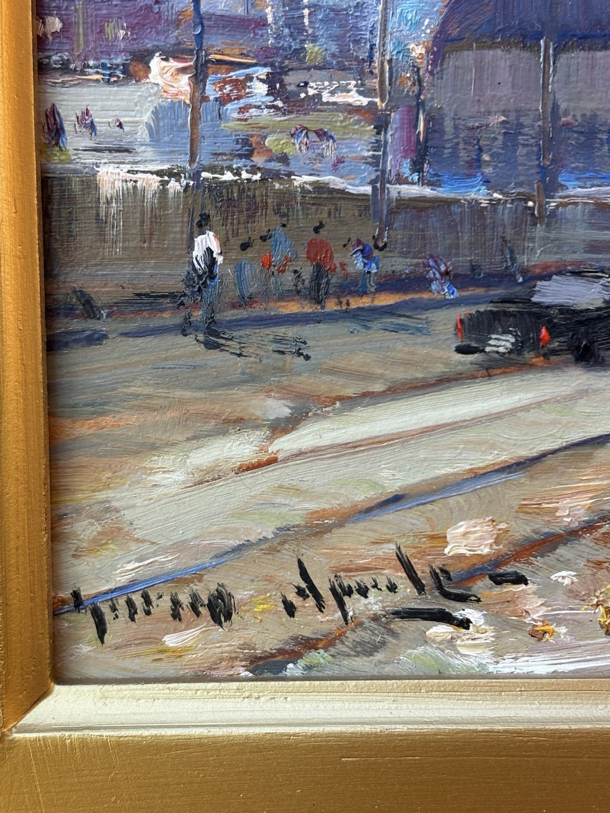 Quadro -Strada Di Città- Enrico Aprile dipinto a olio