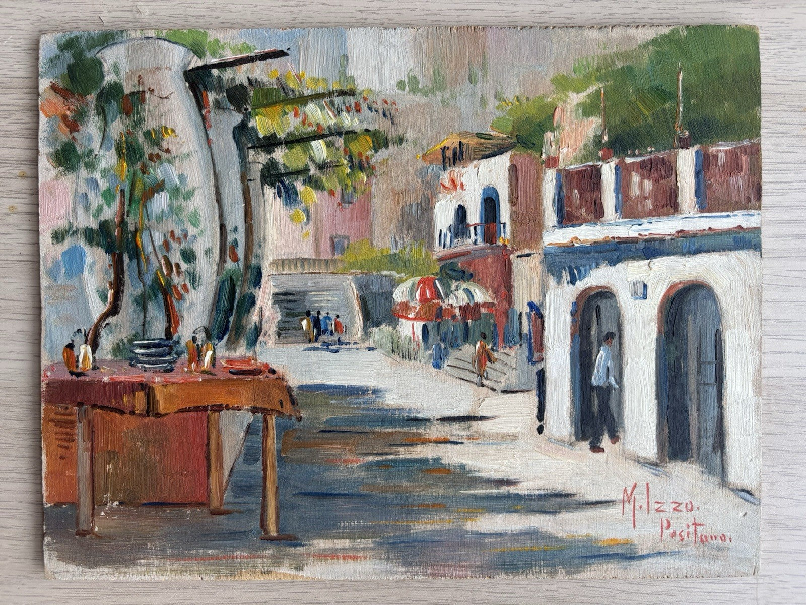 Quadro -Positano- Maria Izzo dipinto a olio su tavoletta