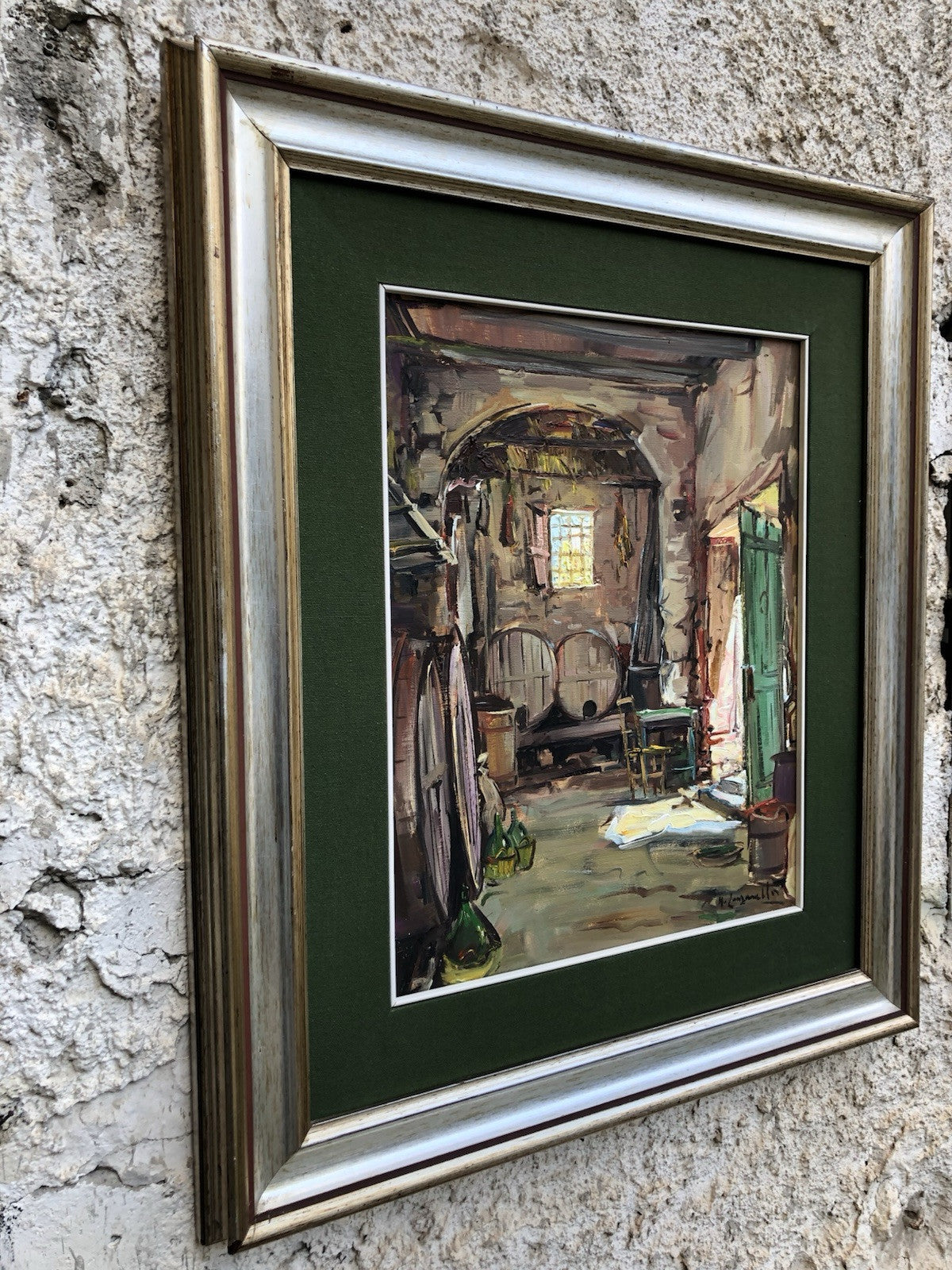 Quadro -La Cantina- dipinto a olio su tela