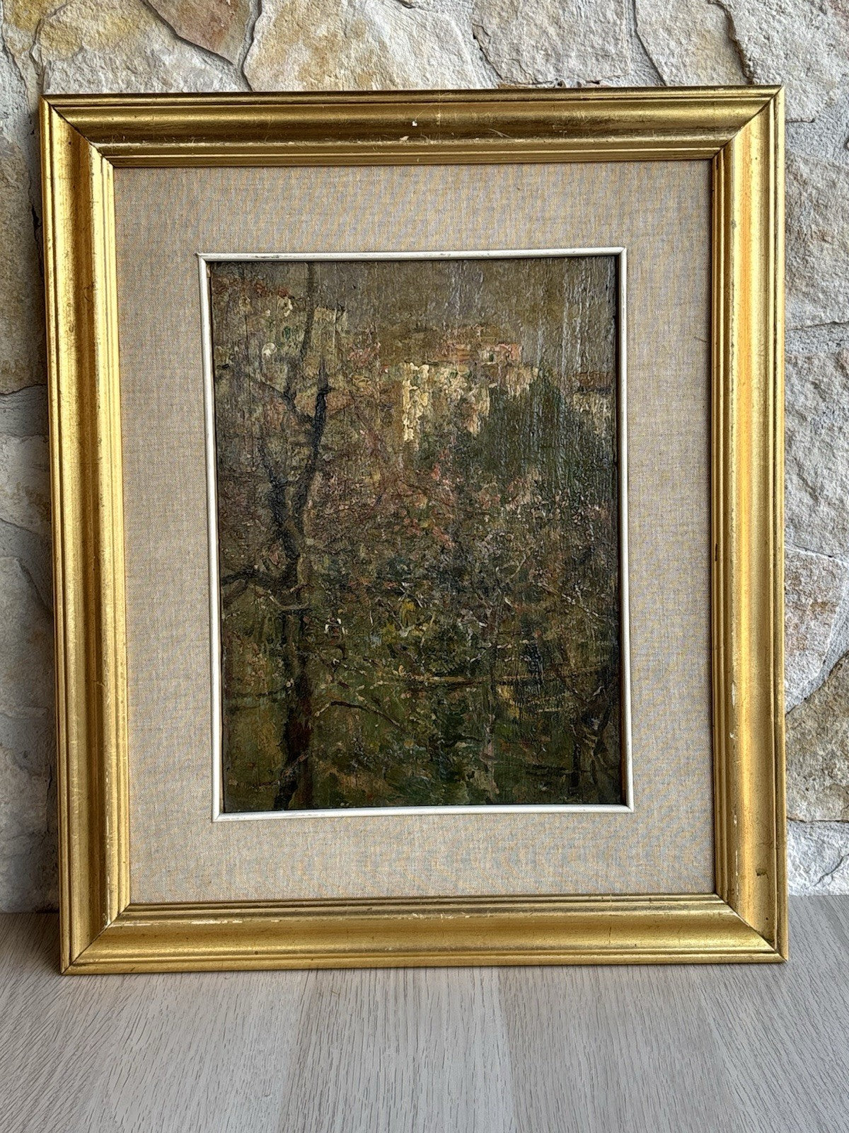 Quadro antico -Paesaggio- Gennaro Villani dipinto a olio su tavoletta