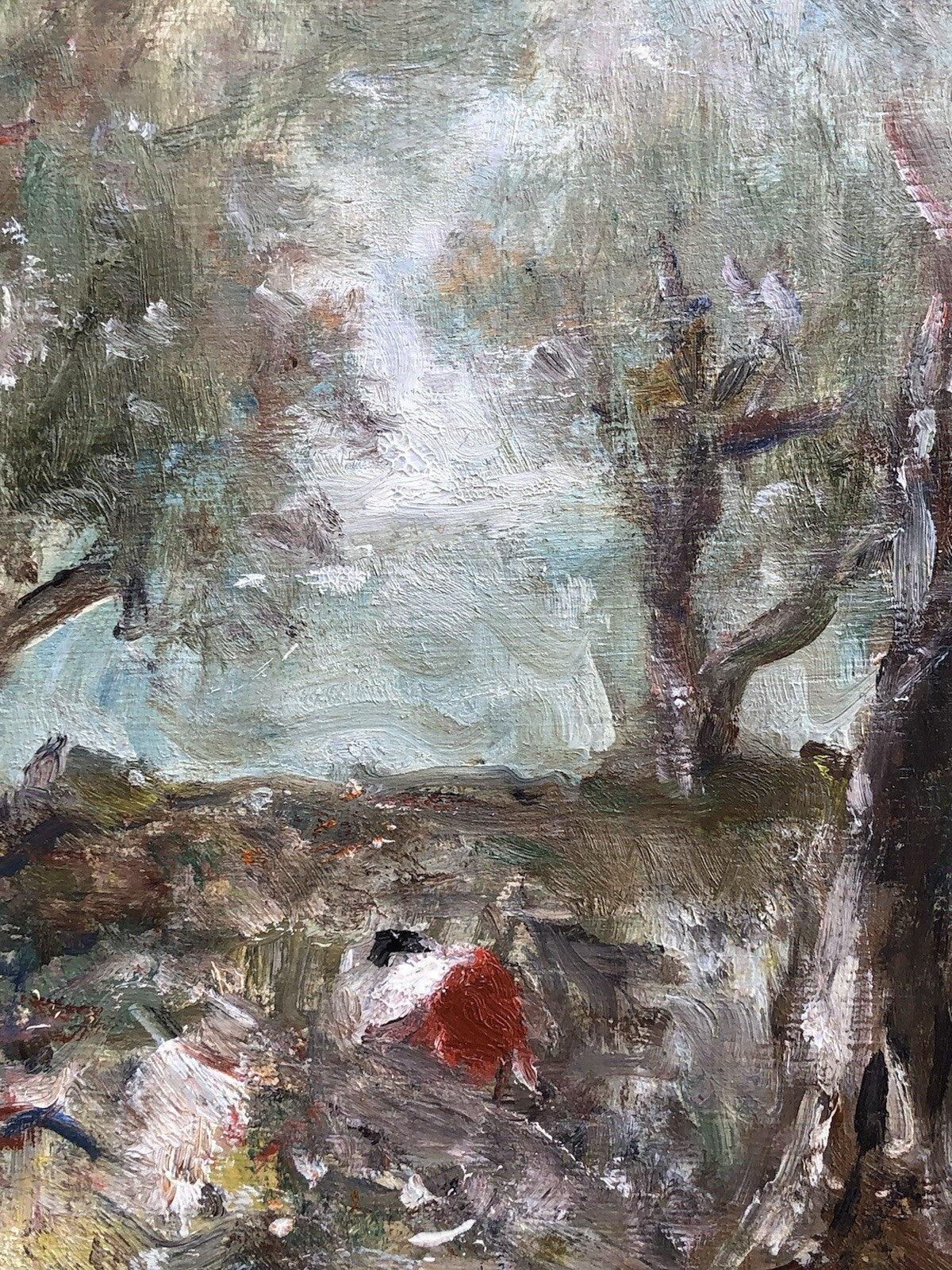 Quadro vintage -Ulivi- dipinto a olio su tavoletta