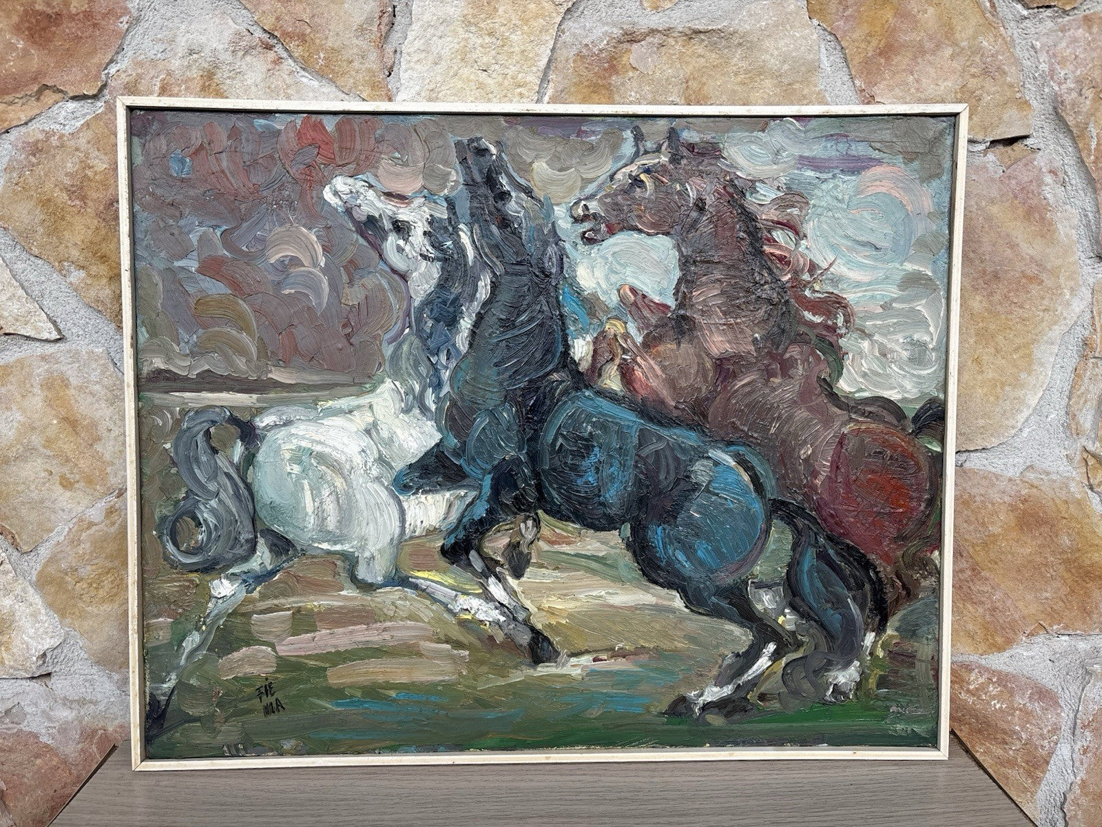 Quadro -Cavalli- Fienga- dipinto a olio su tela