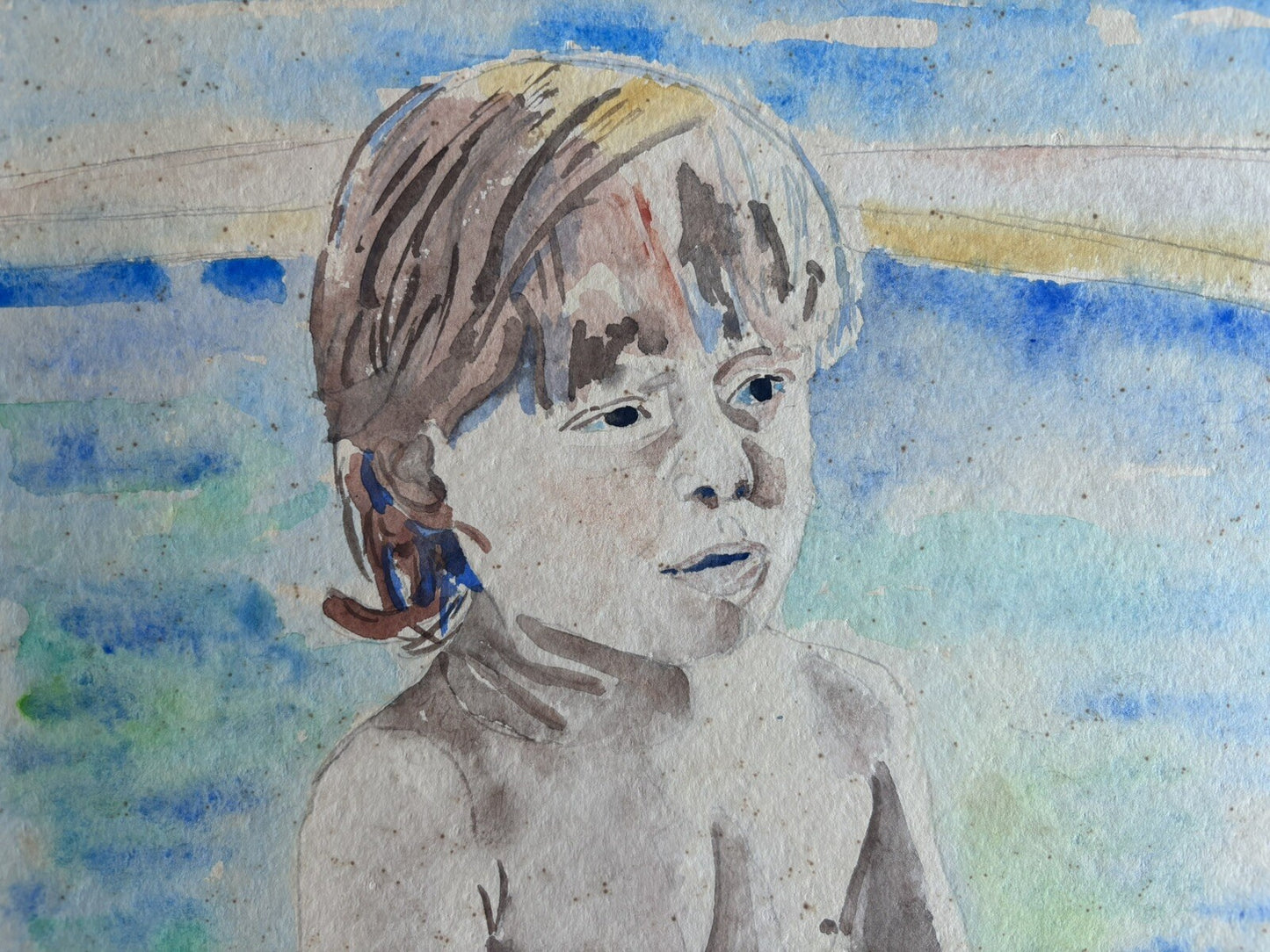 Quadro -Figura Bambino- acquerello su carta