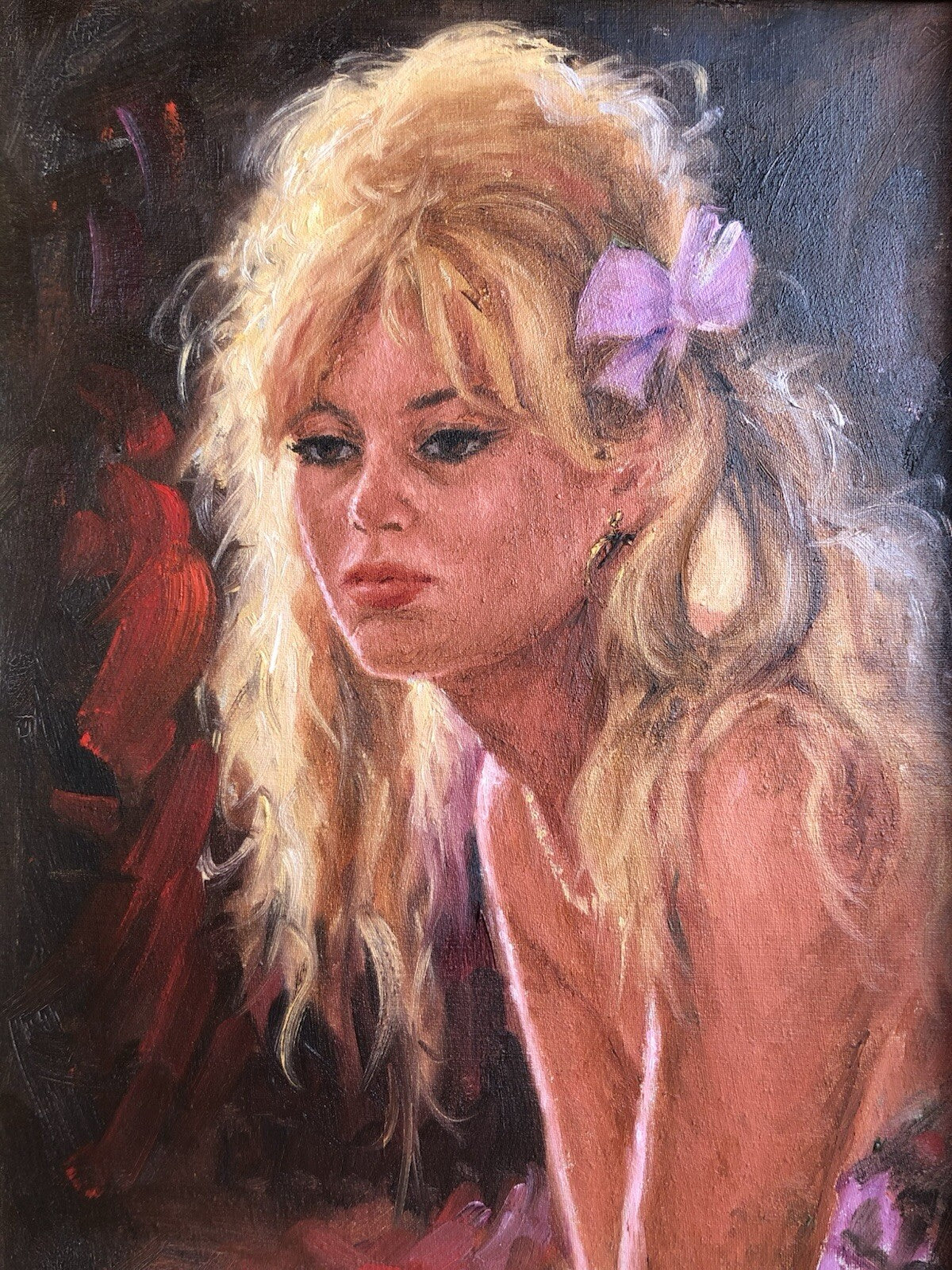 Quadro -Figura Di Donna- dipinto a olio su tela