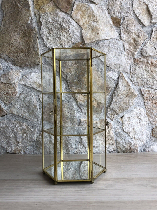 Vetrinetta Vintage In Vetro E Metallo