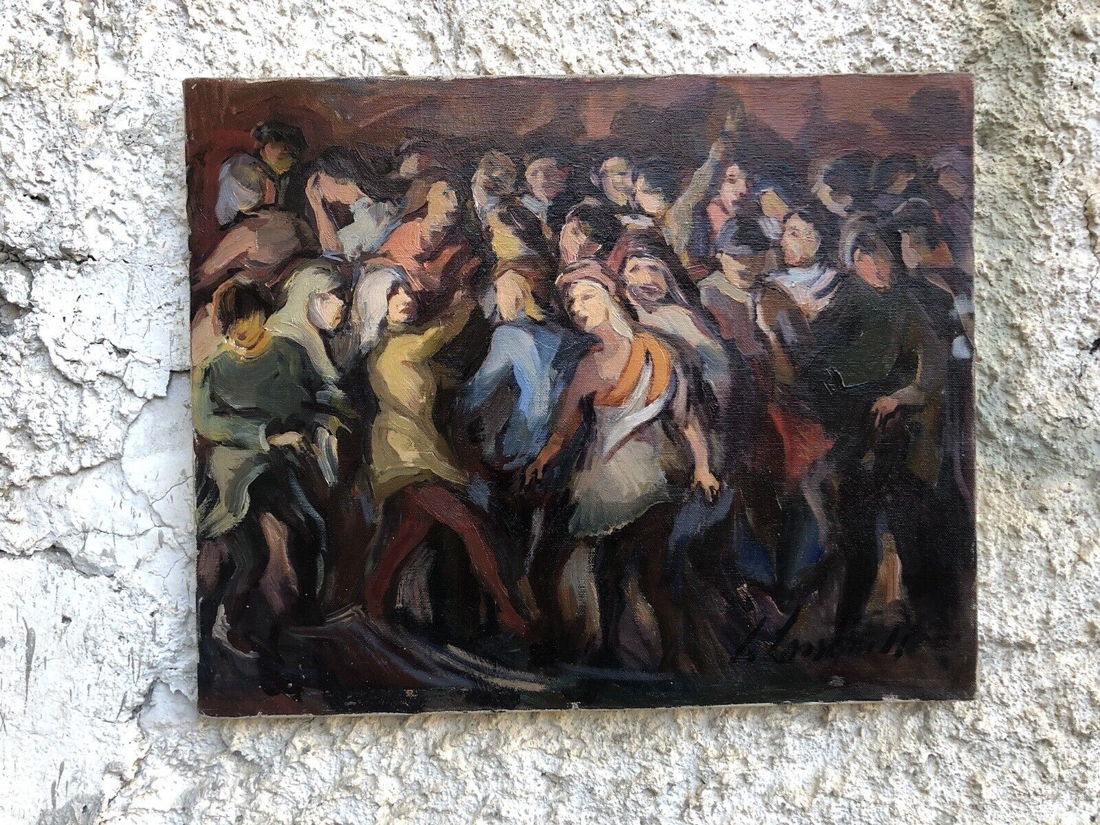 Quadro vintage -Figure- dipinto a olio su tela