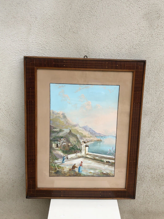 Quadro vintage -Gouache- tecnica mista su carta