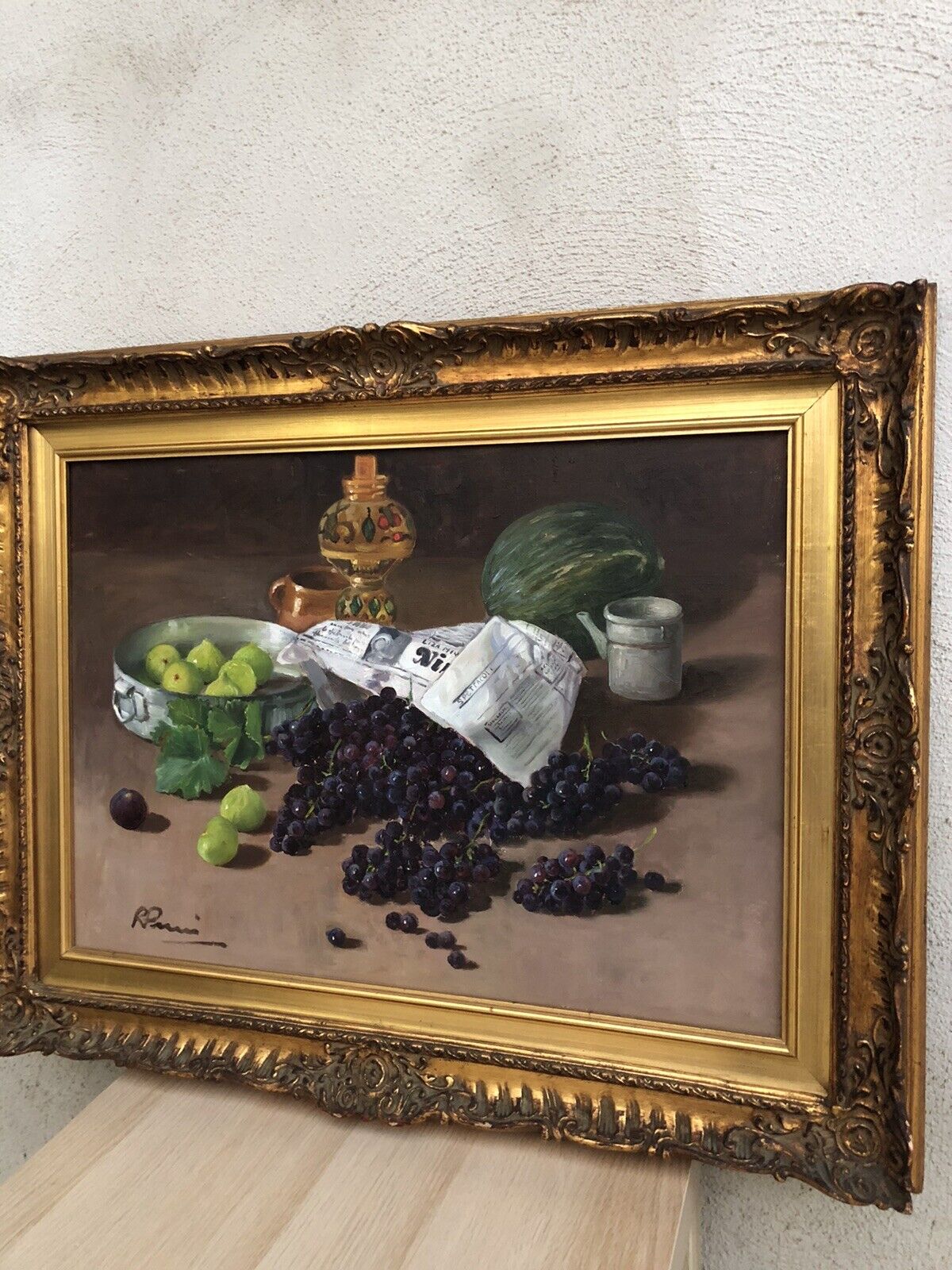 Quadro vintage -Natura Morta- dipinto a olio su tela