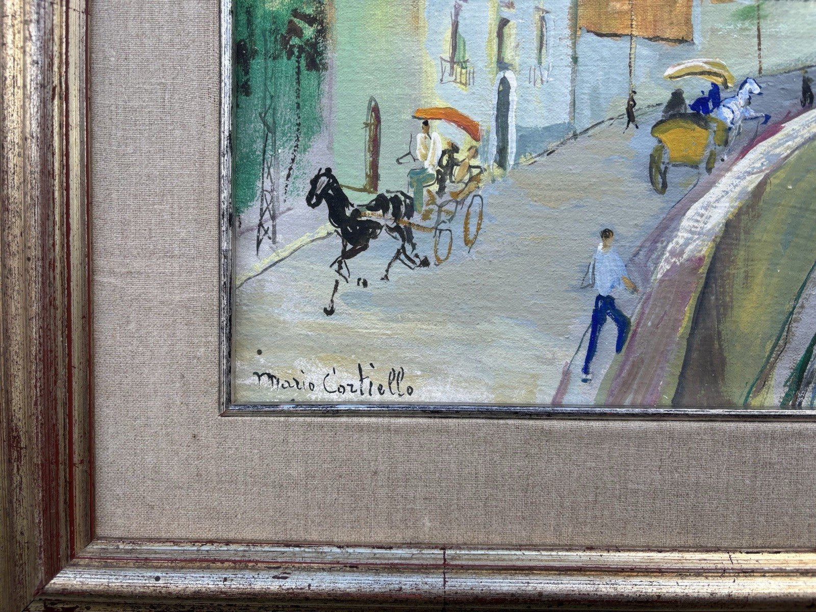 Quadro -Stazione Con Treno- Mario Cortiello dipinto a olio
