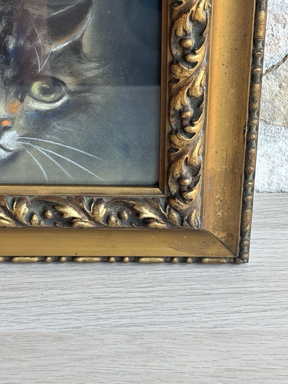 Quadro antico -Gatto- Andrea Pilone realizzato a pastello su carta