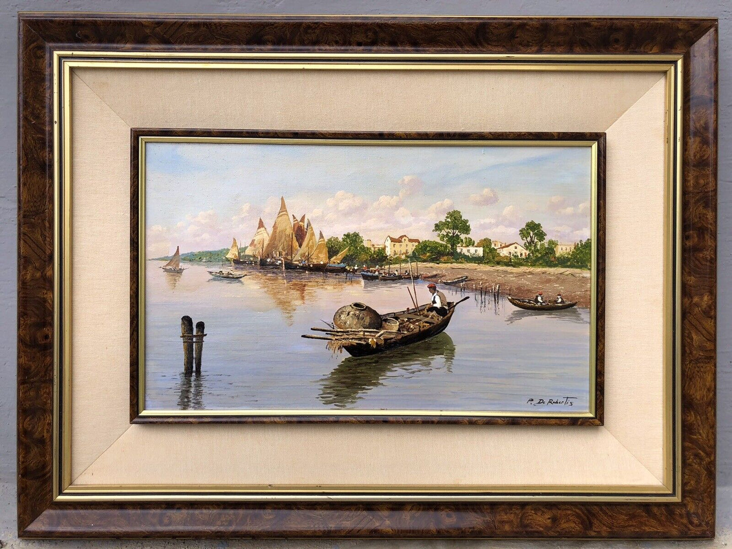 Quadro vintage -Marina- dipinto a olio su tela