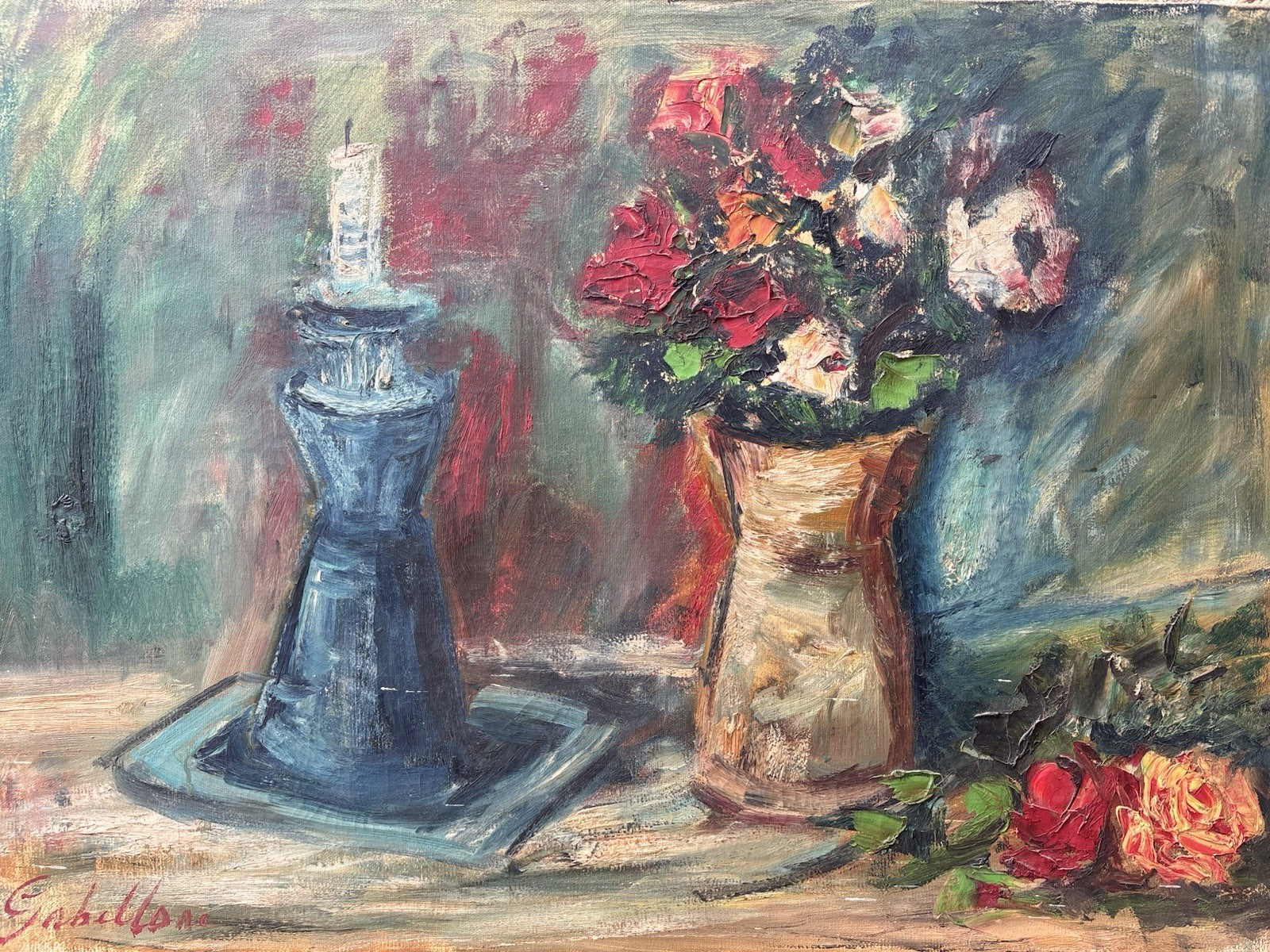 Quadro -Natura Morta- Giuseppe Gabellone- dipinto a olio su tela