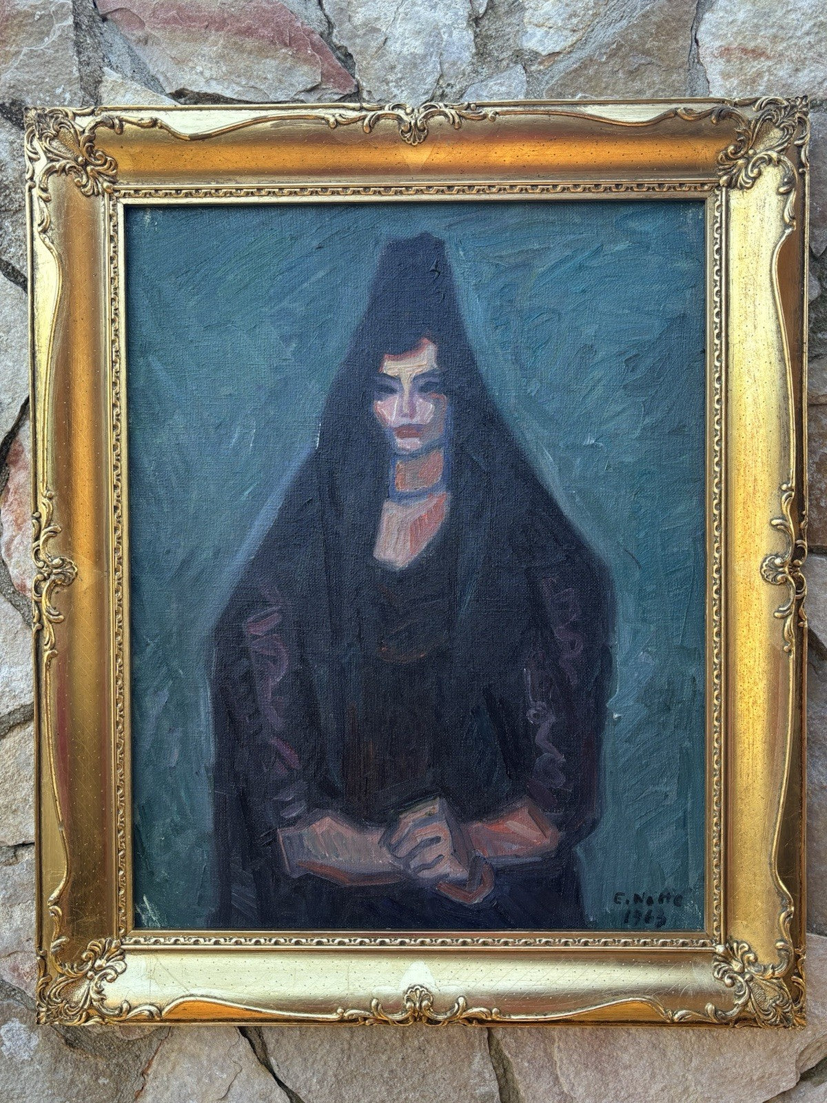 Quadro -Figura Di Donna- Emilio Notte- dipinto a olio su tela