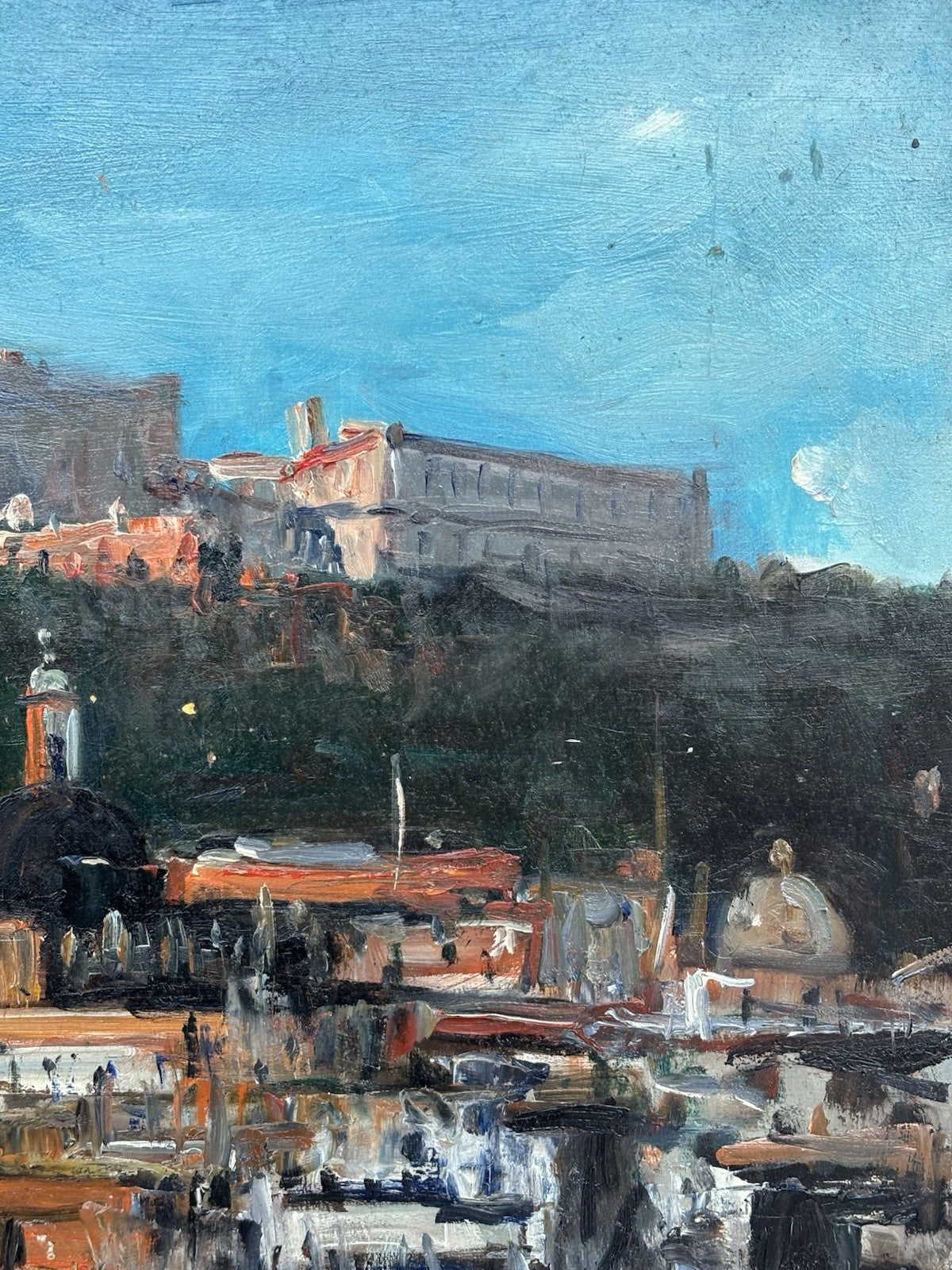 Quadro -Paesaggio Con Case- Giovanni Pane dipinto a olio