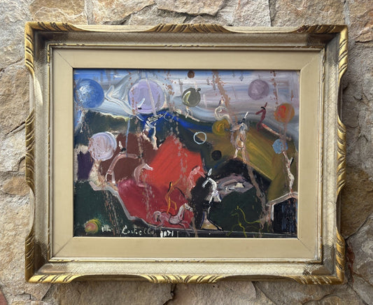 Quadro -Fantasie Di Pulcinella- Mario Cortiello- dipinto a olio su tela