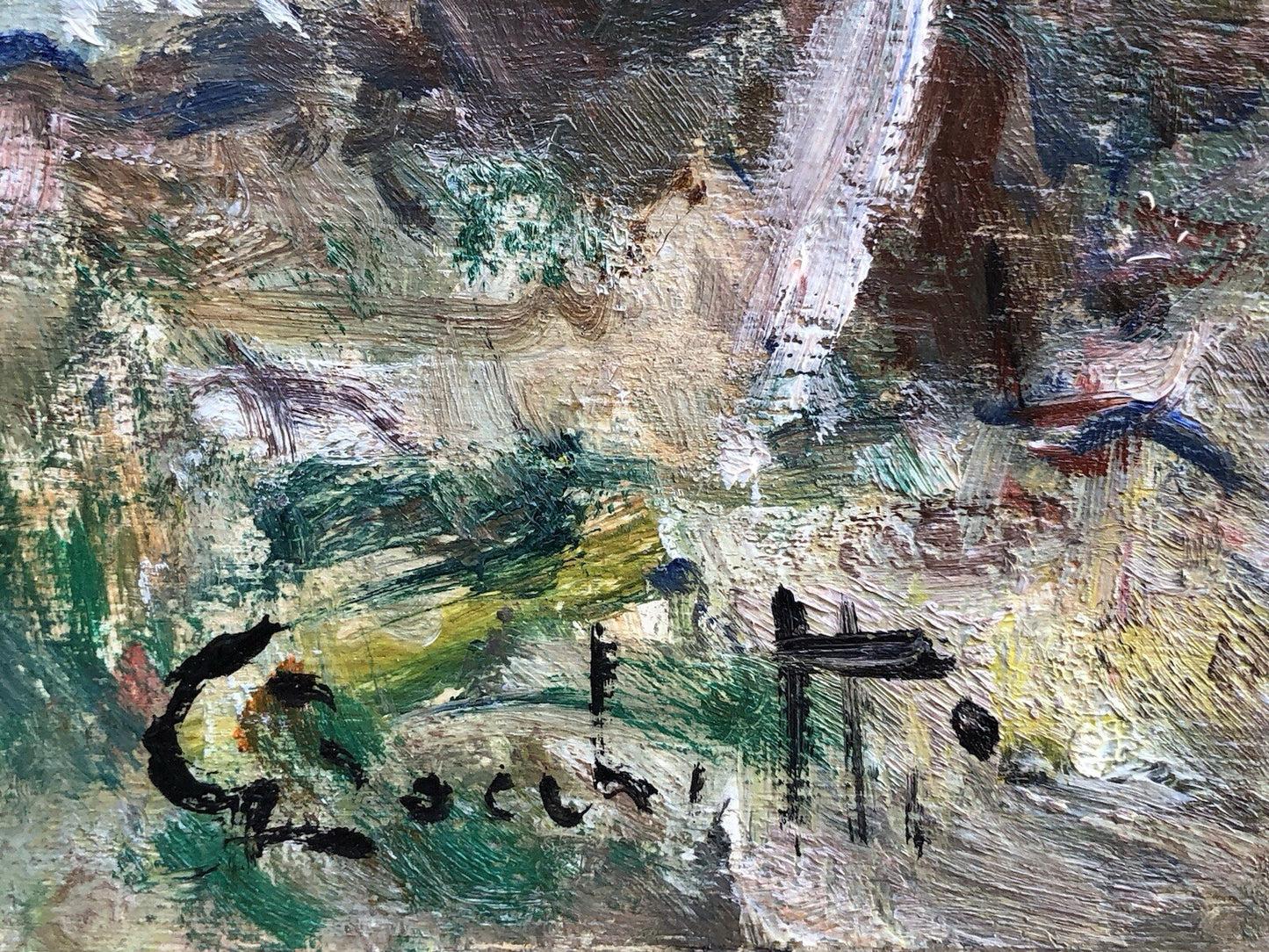 Quadro vintage -Ulivi- dipinto a olio su tavoletta