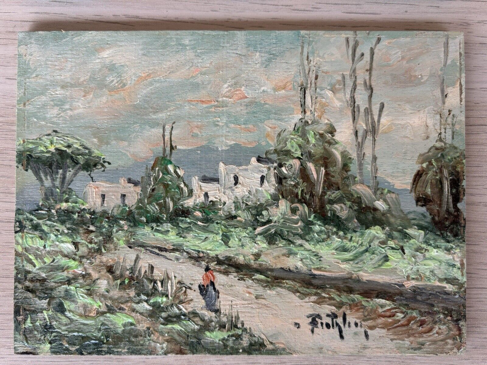 Coppia di quadri dipinti a olio su tavoletta