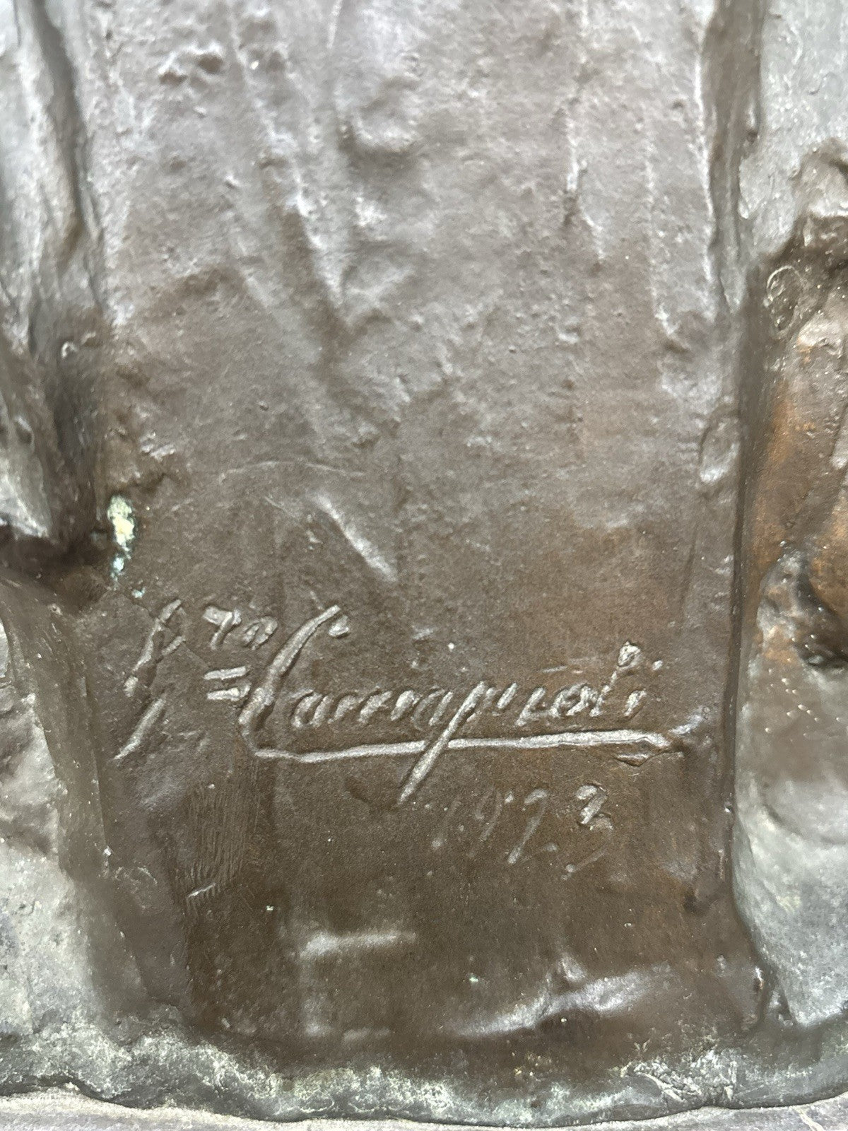 Antica Scultura In Bronzo Guido Cacciapuoti Datata 1923