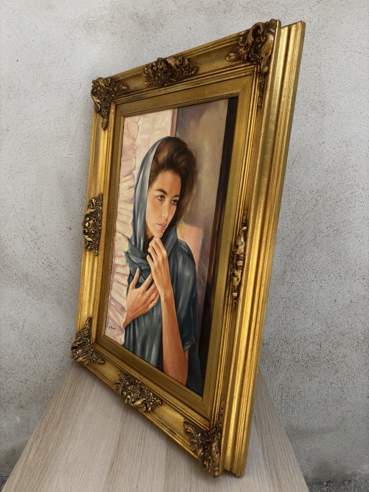 Quadro -Volto Femminile- Gigi Barone dipinto a olio su tela
