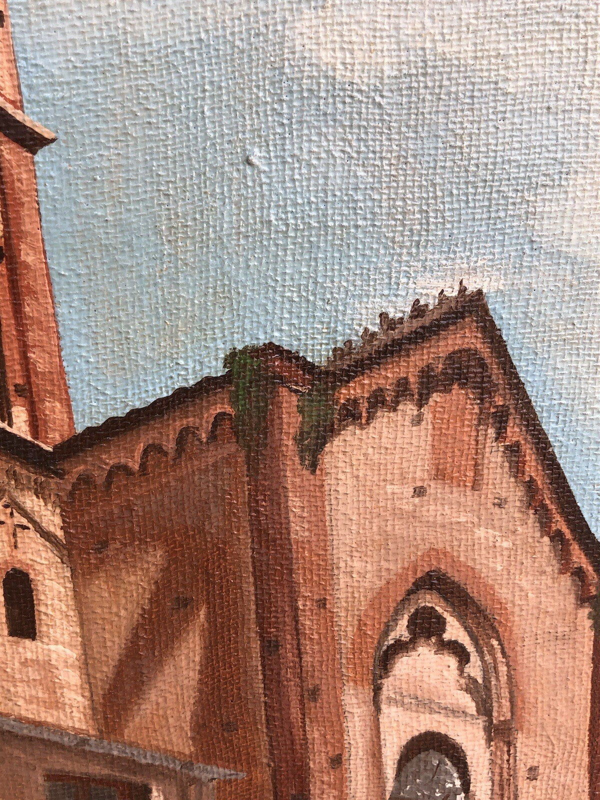 Quadro vintage -Campanile-dipinto a olio