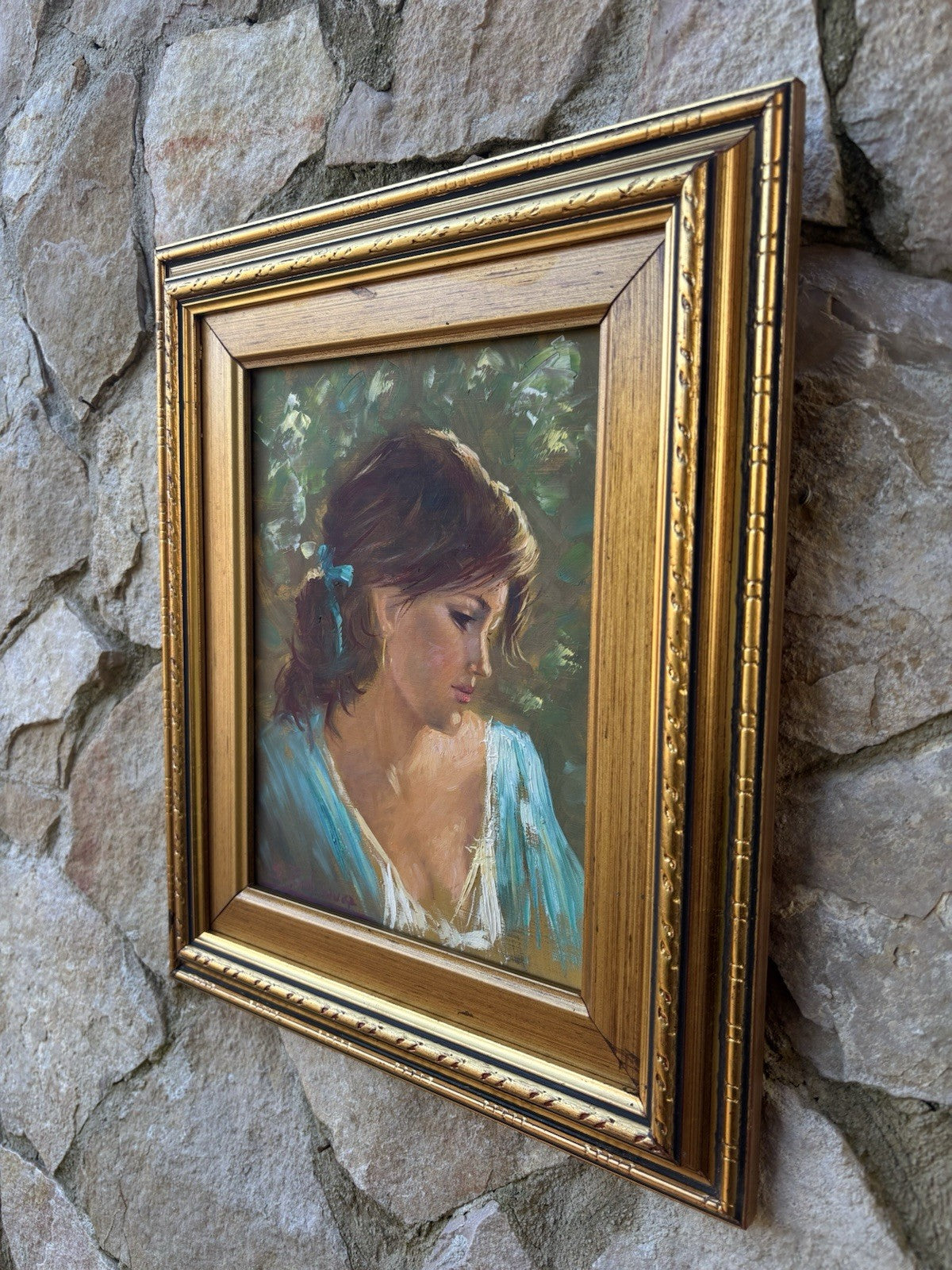 Quadro -Profilo Di Donna- Salvatore Rodriquez dipinto a olio