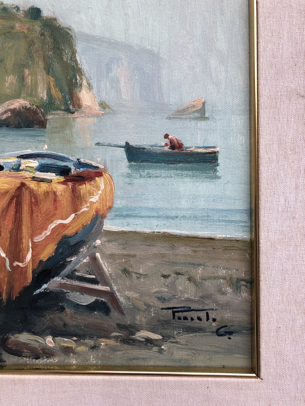 Quadro -Barche A Riposo- dipinto a olio su tela