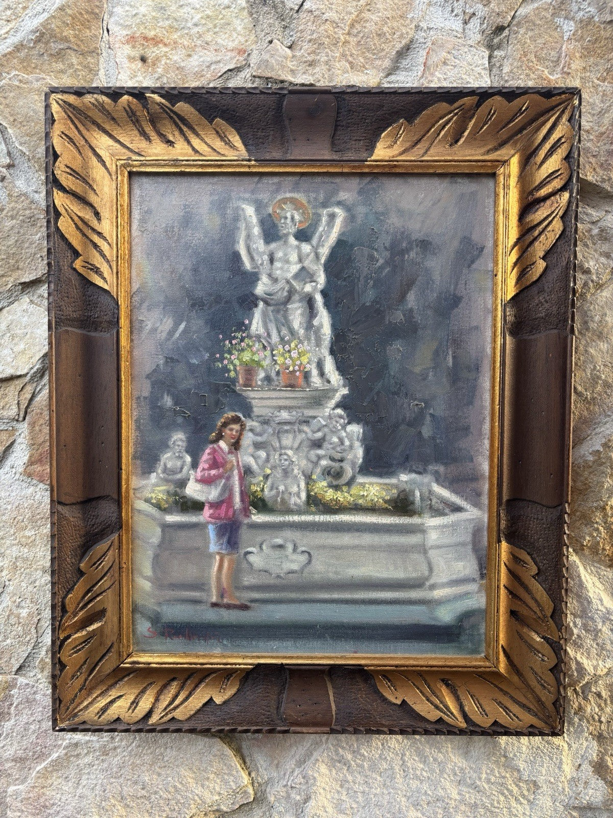 Quadro -Fontana- Salvatore Rodriquez dipinto a olio su tela