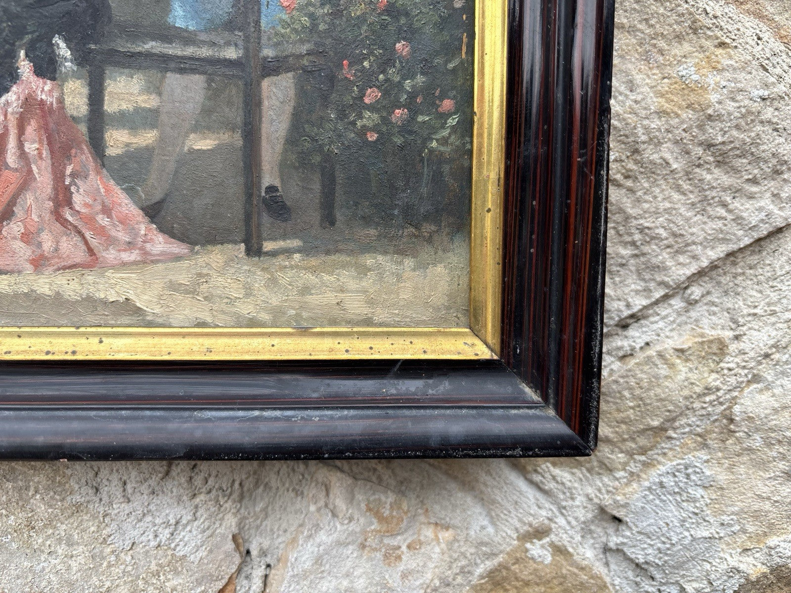 Quadro antico -Figure Di Nobili- Ferdinando Ruggieri- dipinto a olio su tavola