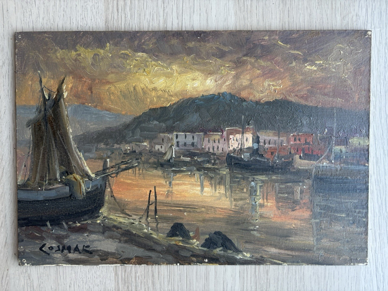 Coppia quadri -Marine Al Tramonto- Jan Cosmak  dipinti a olio