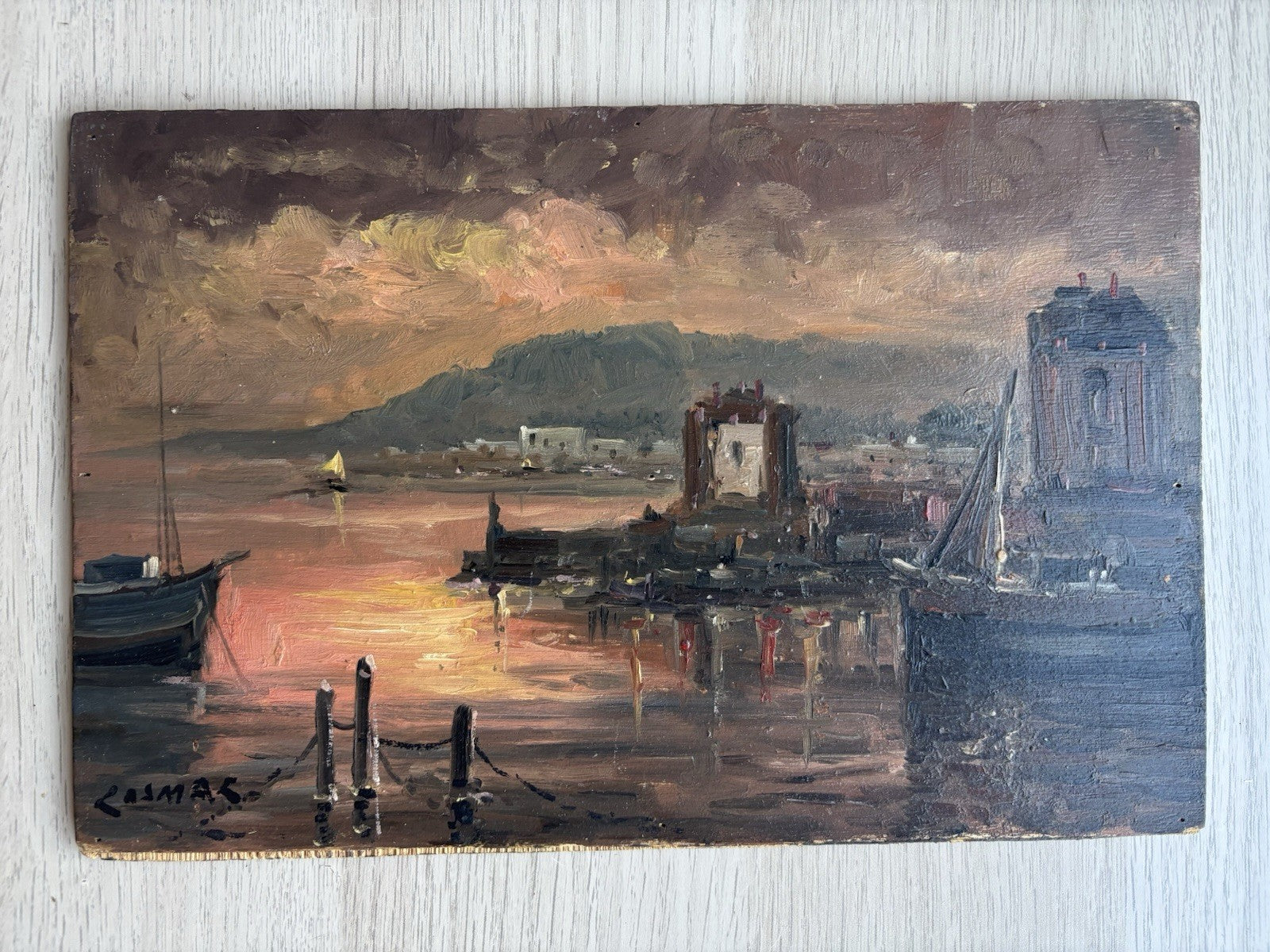 Coppia quadri -Marine Al Tramonto- Jan Cosmak  dipinti a olio