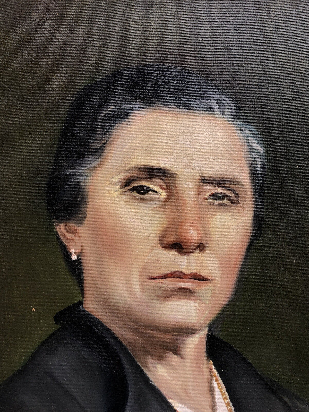 Quadro vintage -Ritratto Di Donna- dipinto a olio su tela