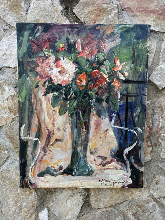 Quadro -Vaso Con Fiori- Nicola Canzanella dipinto a olio su tela