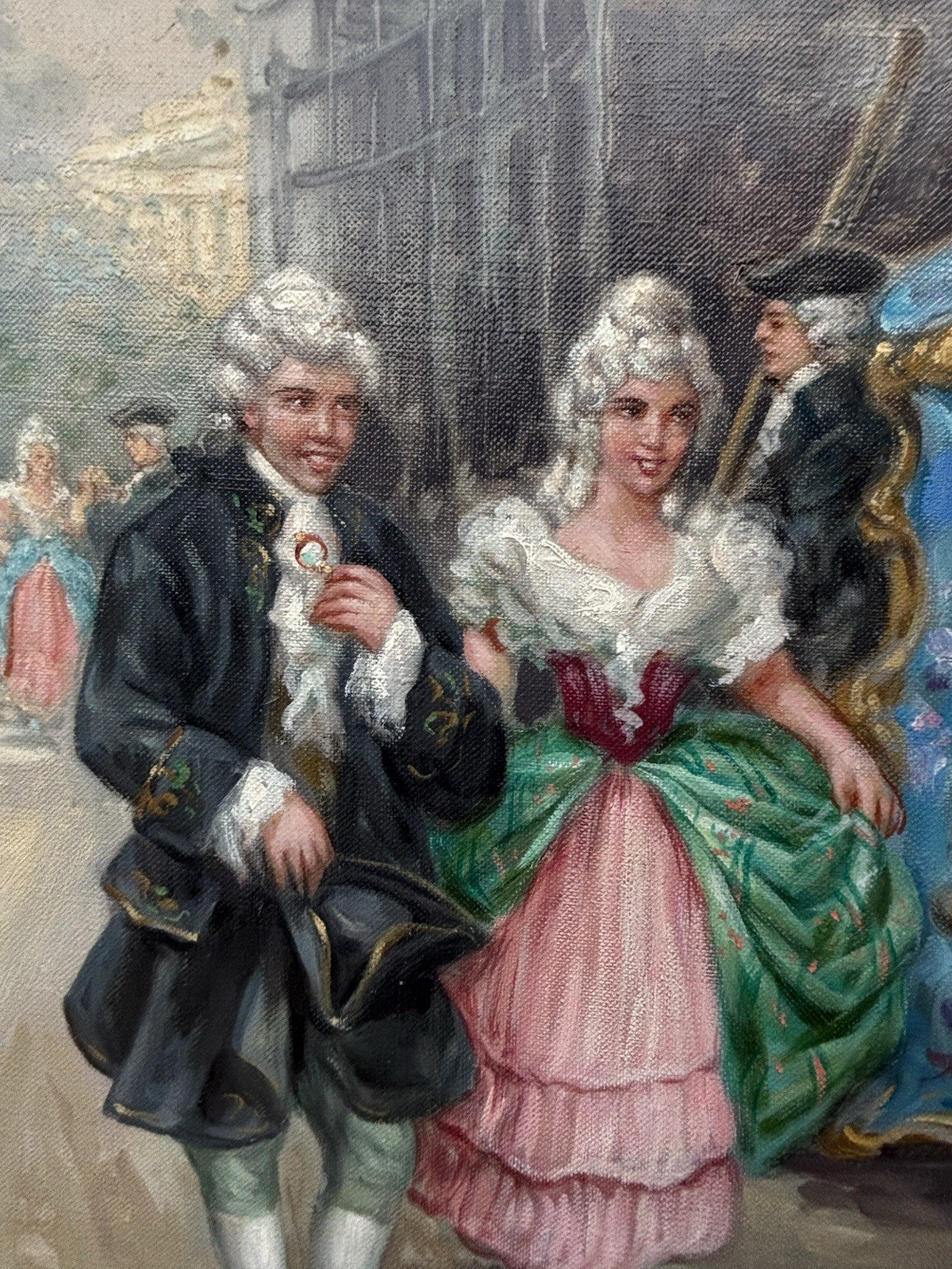 Quadro -Figure Di Nobili- Roberto Cajati dipinto a olio su tela