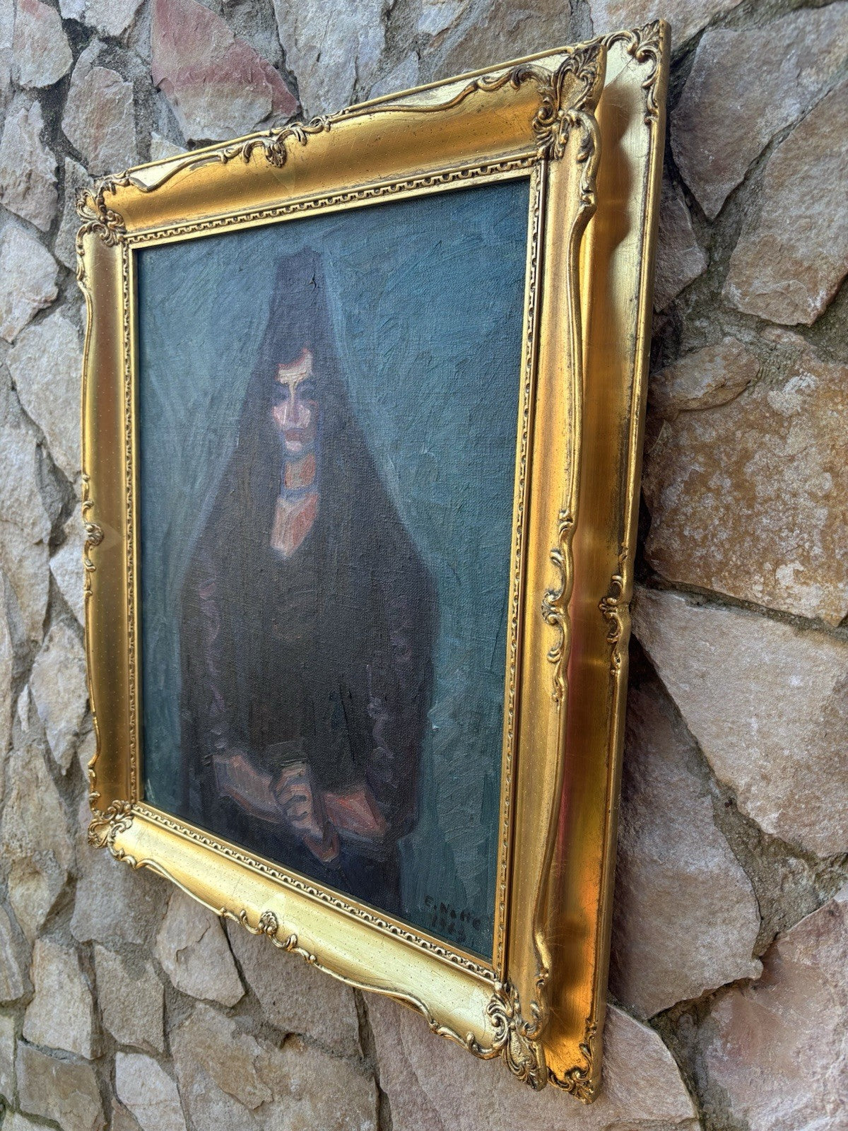Quadro -Figura Di Donna- Emilio Notte- dipinto a olio su tela