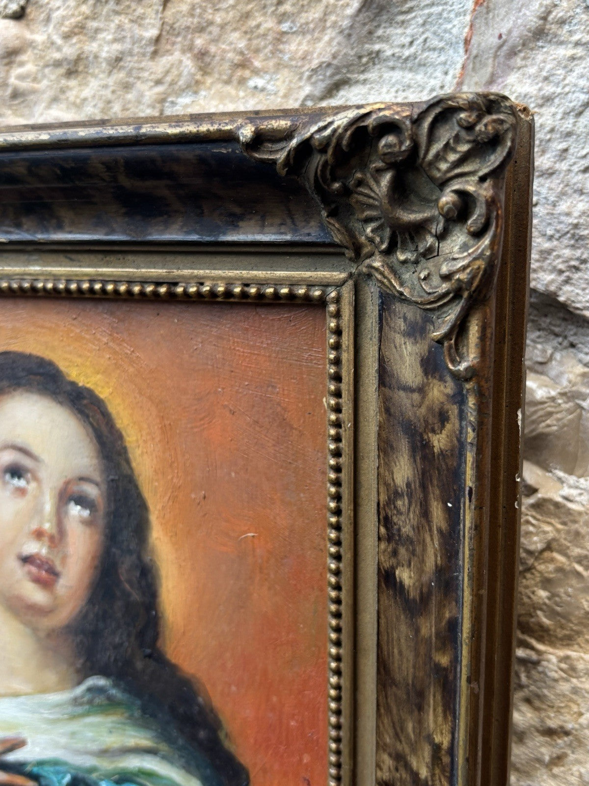 Quadro antico -Madonna- dipinto a olio su tavola