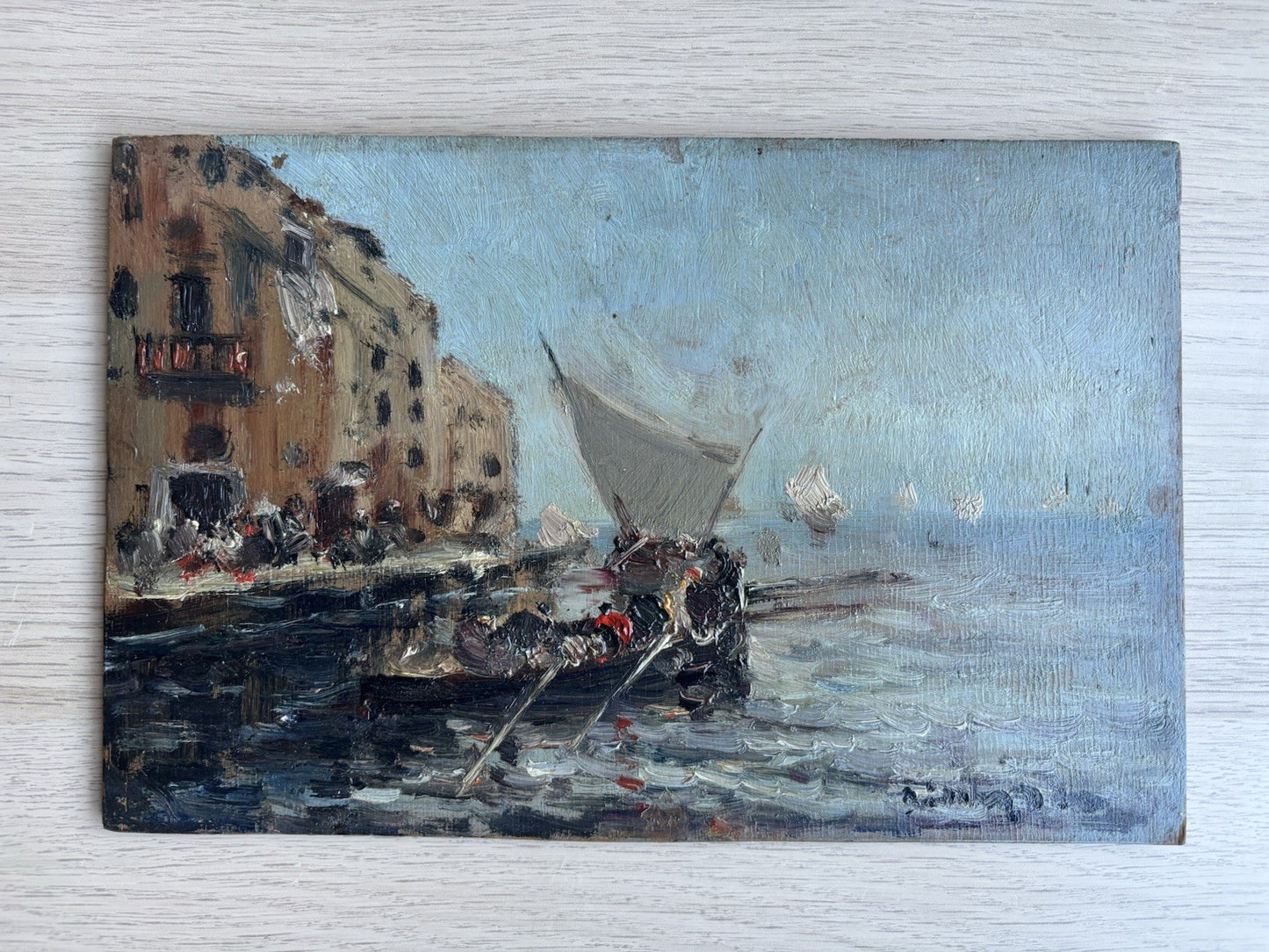 Quadro -Marina- Francesco Di Marino dipinto a olio su tavoletta