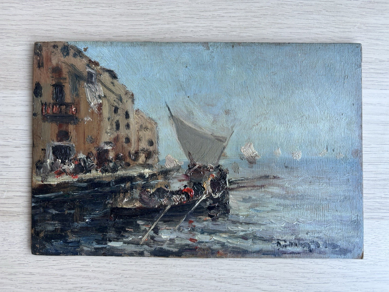 Quadro -Marina- Francesco Di Marino dipinto a olio su tavoletta