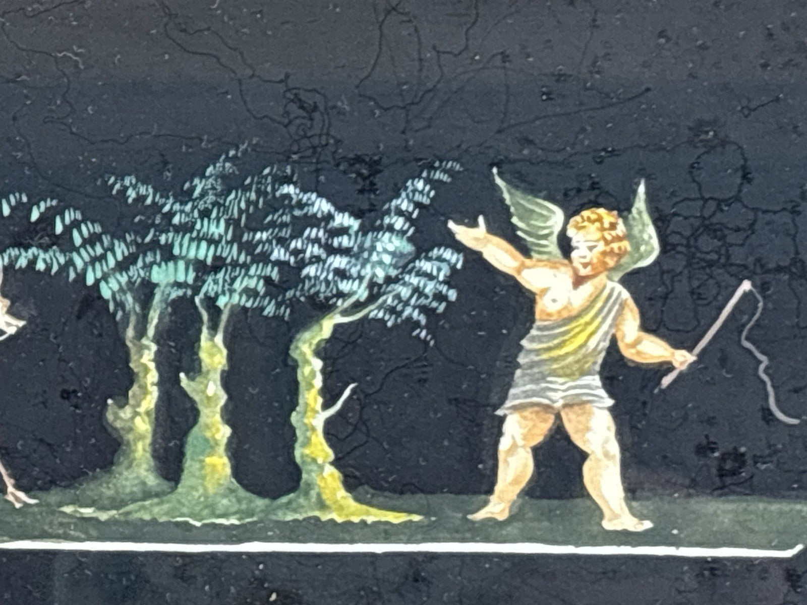 Coppia Di Quadri Vintage- Amorini- Gouache Dipinti A Mano