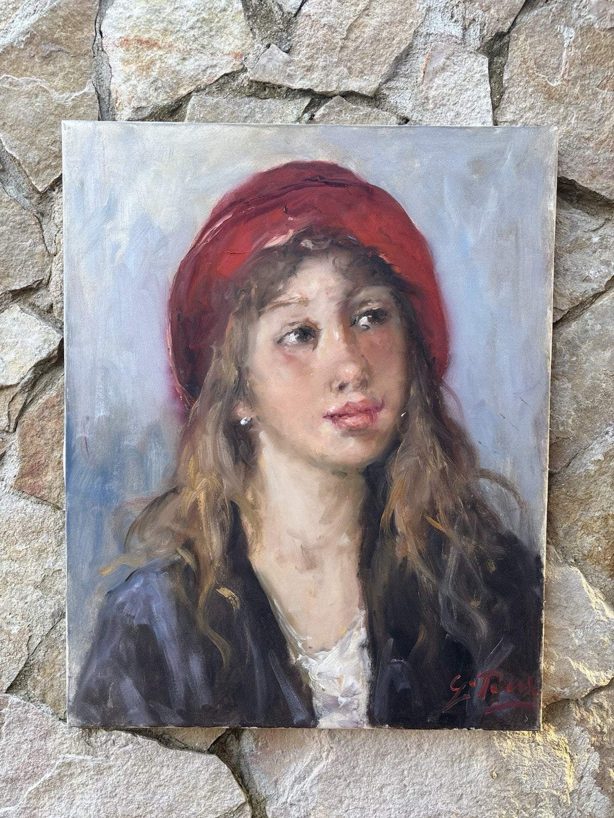 Quadro -Figura Di Donna- Giovanni Pane- dipinto a olio su tela