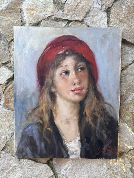 Quadro -Figura Di Donna- Giovanni Pane- dipinto a olio su tela