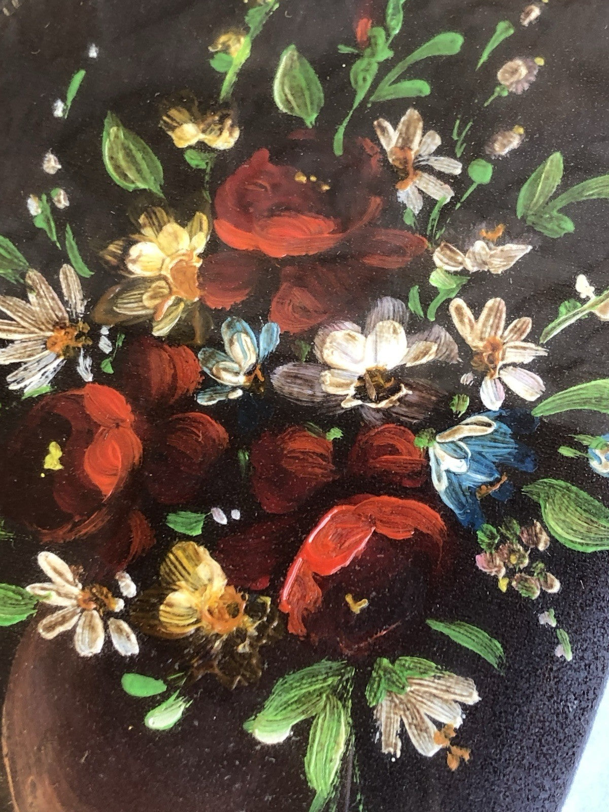 Quadro Vintage Dipinto Con Fiori